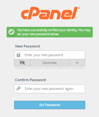 cPanel password